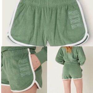 PINK Victoria's Secret Women's Green Terry Shorts